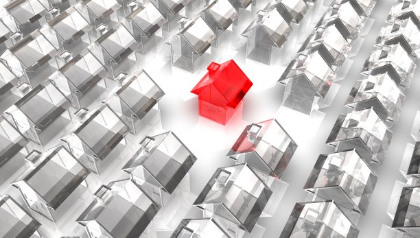 红色的玻璃房图片下载