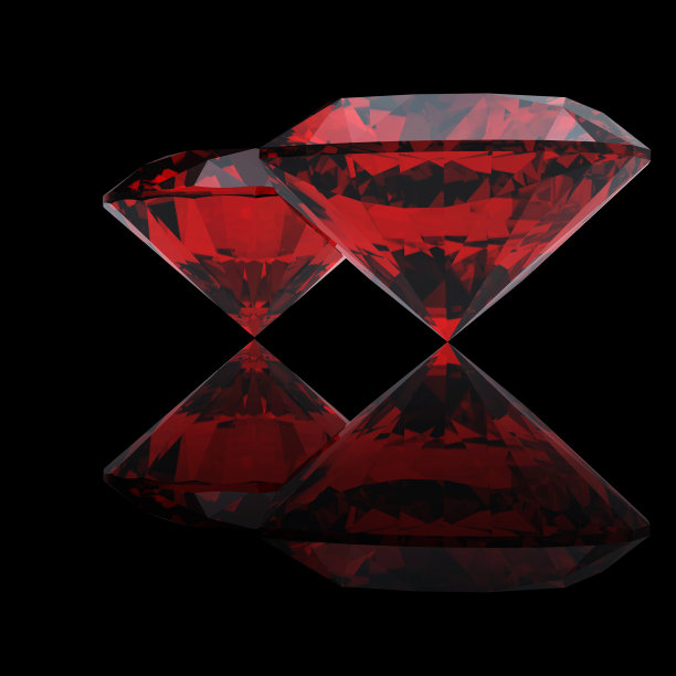 红色的心型石榴石图片下载