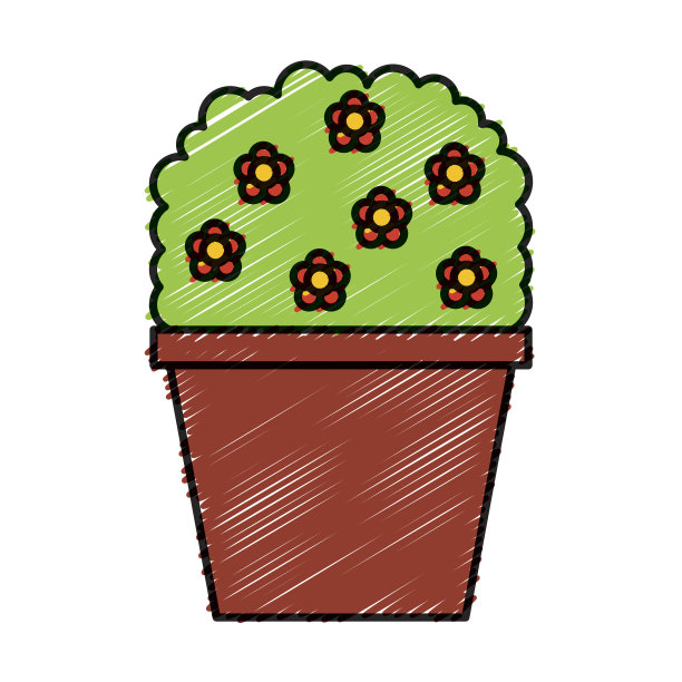 装饰花园花盆孤立图标图片下载