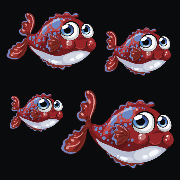 甜心在黑色背景上发现了害羞的鱼图片下载