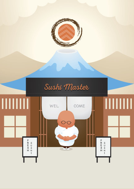 欢迎日本寿司大师图片下载