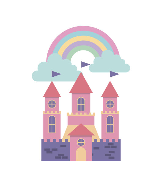 可爱的粉色幻想城堡图片下载