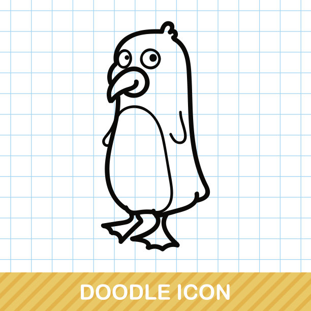 动物企鹅涂鸦图片下载