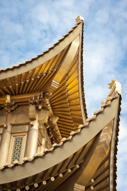 中国元素建筑:金色屋檐图片下载