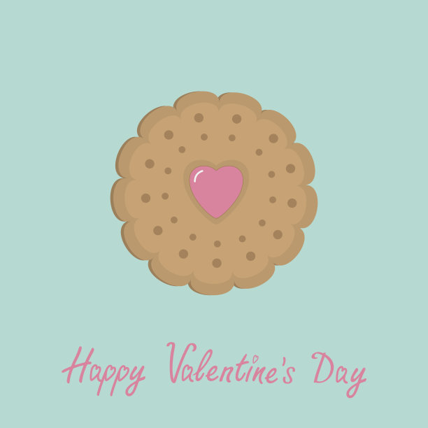 粉心饼干饼干饼干。情人节。平图片下载