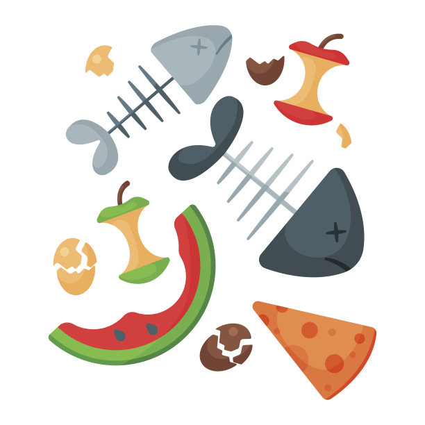 回收垃圾有机食品垃圾轮胎管理行业利用垃圾可以矢量说明素材图片