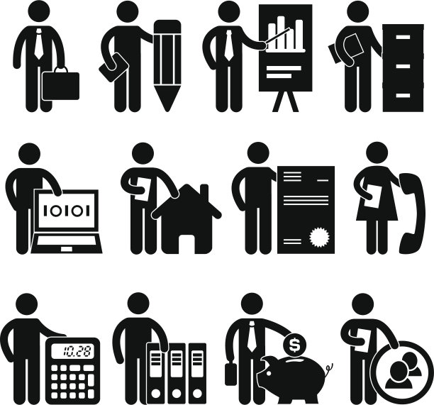 员工办公室工作象形图图片下载