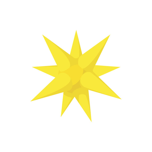 金色的摩拉维亚星图标，卡通风格图片下载