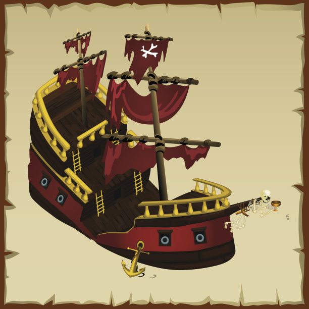 海盗船残骸和骷髅的特写图片下载