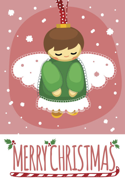 圣诞快乐明信片模板。图片下载