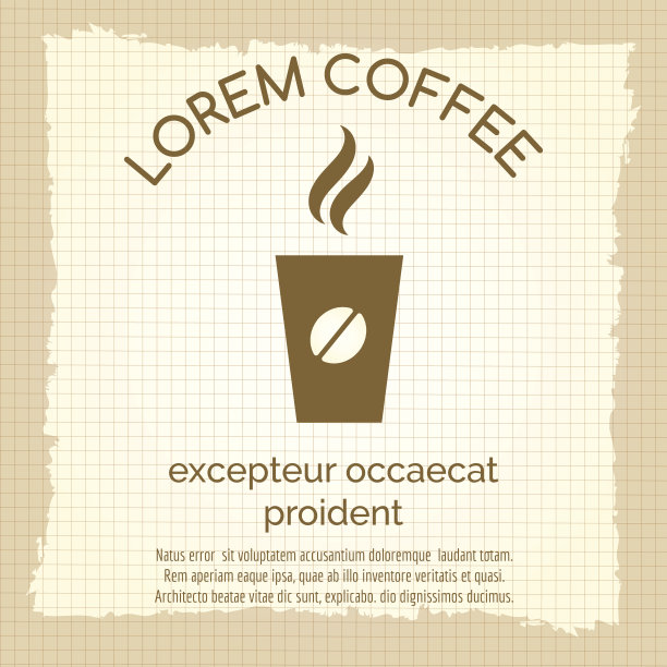 带外卖咖啡的复古海报图片下载