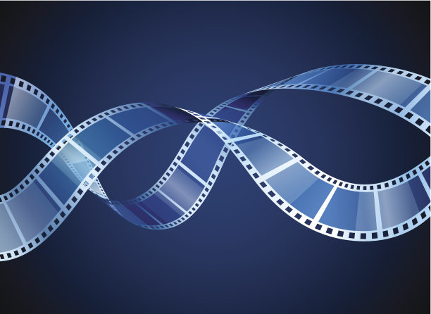 蓝色背景上的两卷胶片图片下载