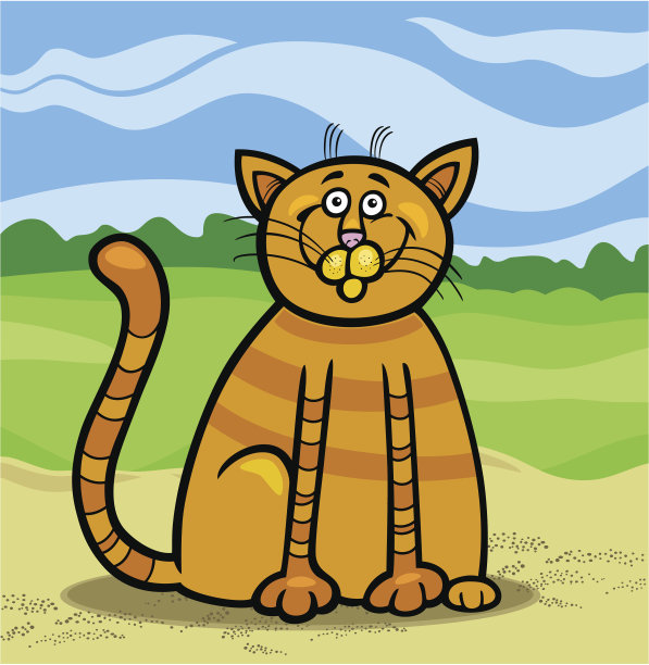 快乐猫卡通插画图片下载