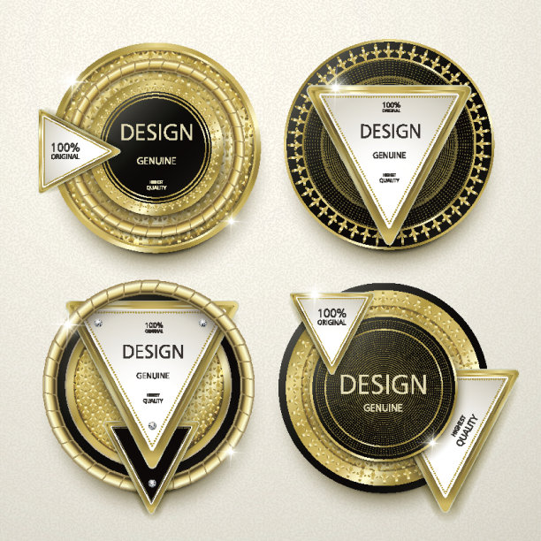 现代黄金标签设计集图片下载