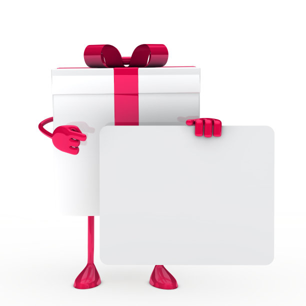 带广告牌的白粉色礼物图片下载