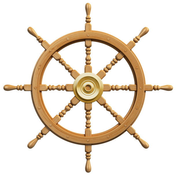 3d船轮孤立在白色背景图片下载