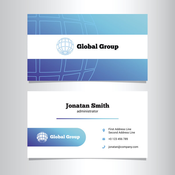 矢量创意名片模板与全球图片下载