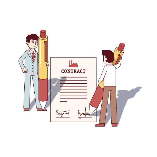 商人拿着笔，签着大合同图片下载
