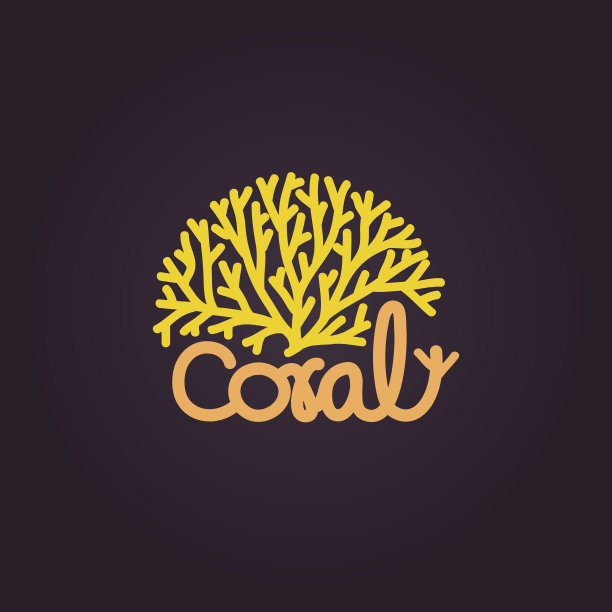 珊瑚矢量图标设计模板图片下载