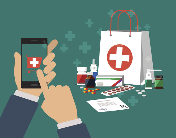 有智能手机和药片的人图片下载