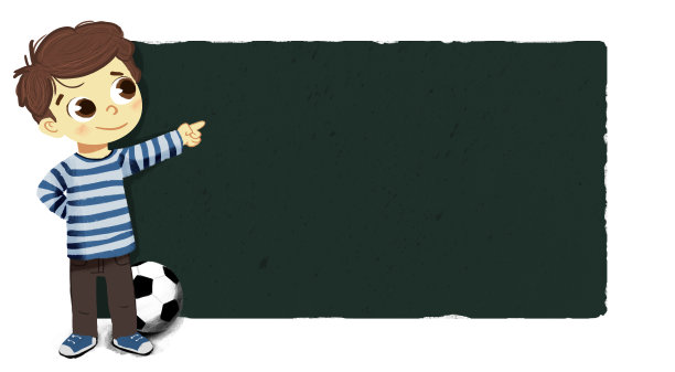 拿着足球的孩子指着一个标志或记号图片下载