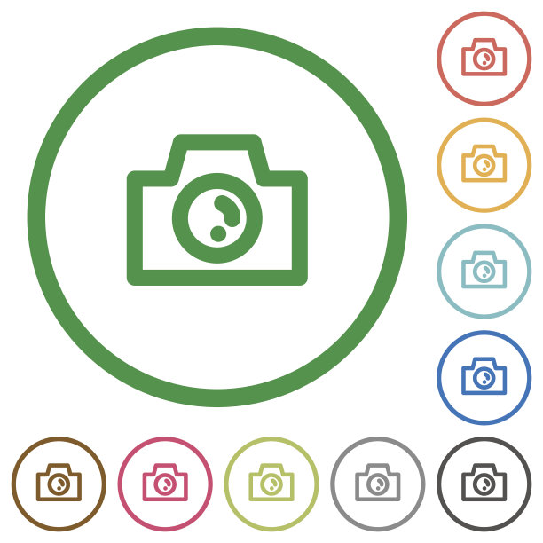 相机勾勒出平面图标图片下载