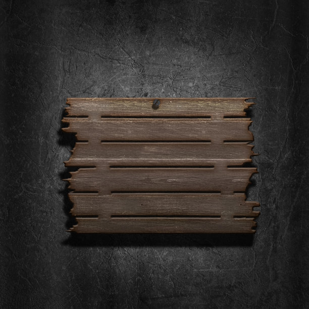 3D旧木标志上的金属背景图片下载