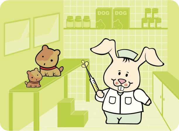 兽医兔子在诊所图片下载