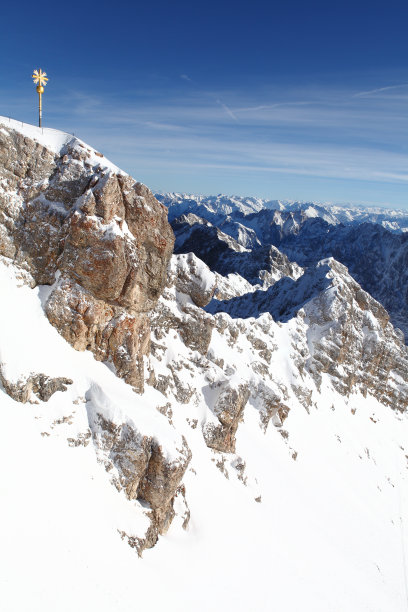 Zugspitze山上的标志图片下载