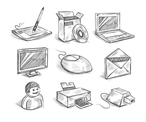 手绘电脑图标图片下载