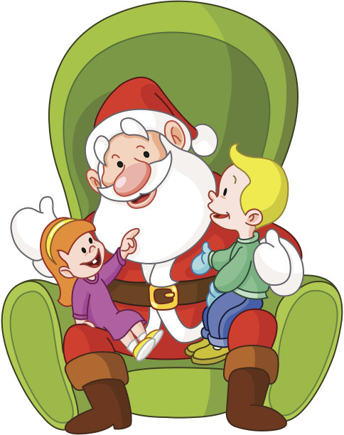 圣诞老人和孩子们图片下载