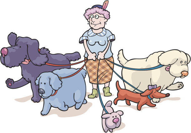 和狗一起散步图片下载