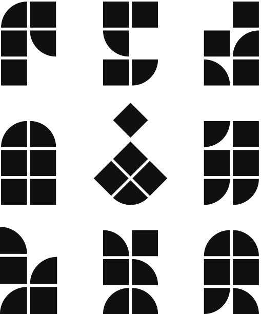 抽象几何简约图标矢量图图片下载