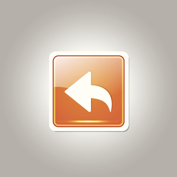 重置回放正方形矢量橙色Web图标按钮图片下载