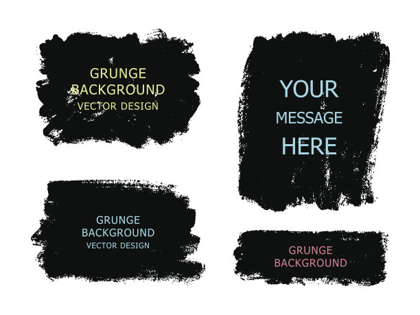 黑色油墨笔刷笔触线条合集图片下载