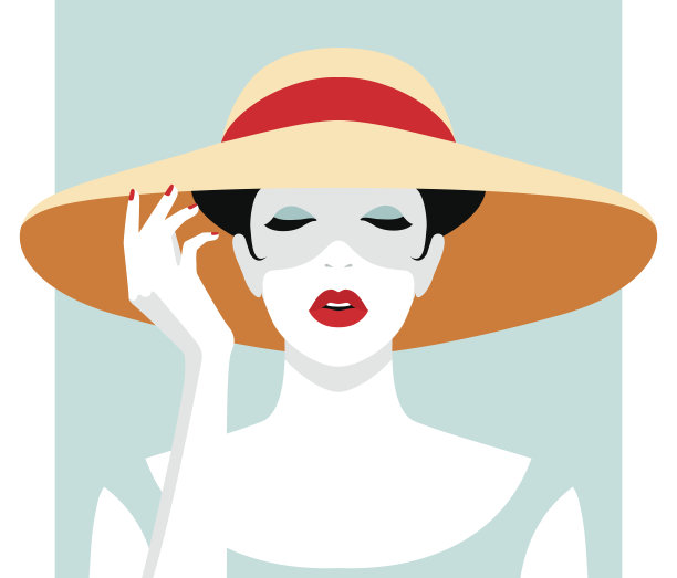 戴大帽子的女人素材图片