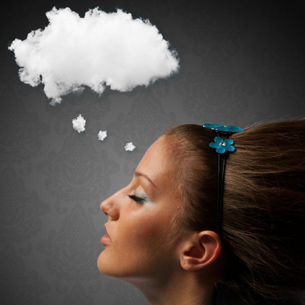 女人用思想泡云图片下载