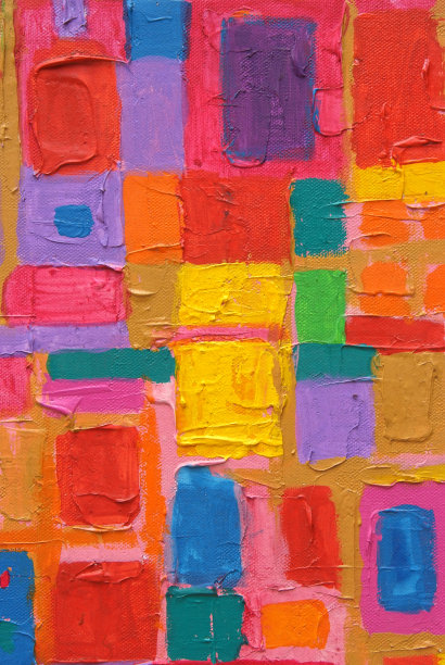 画布上的一幅原始抽象画的彩色图像图片下载