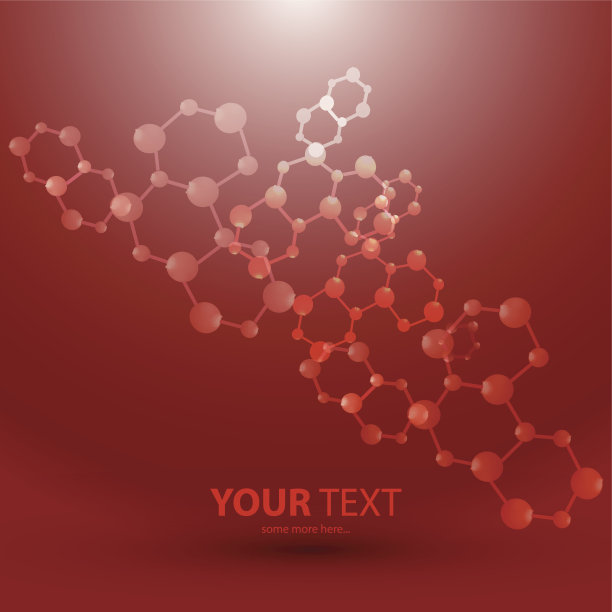 矢量红色分子背景图片下载