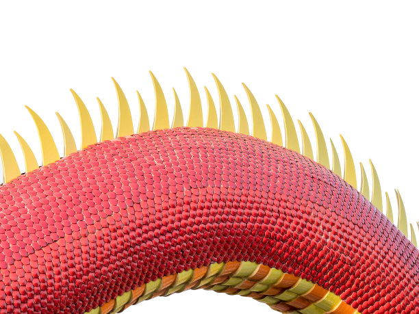 龙鳞图案，由 陶器，红色，孤立的白色背景图片下载