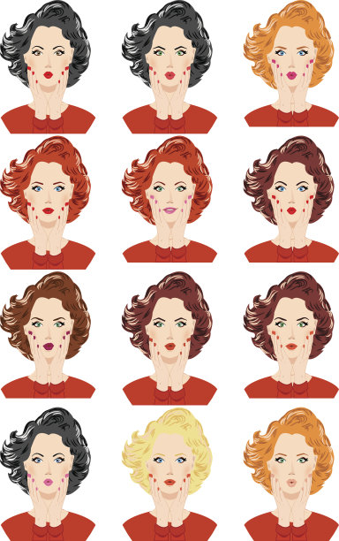 一组美丽的女性肖像图片下载