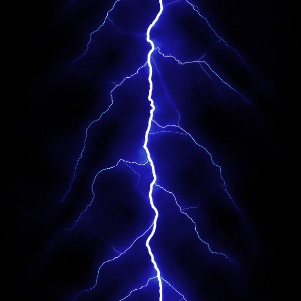 夜间的白色闪电图片下载