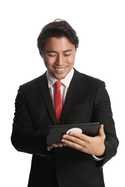 商人与数字平板打字图片下载