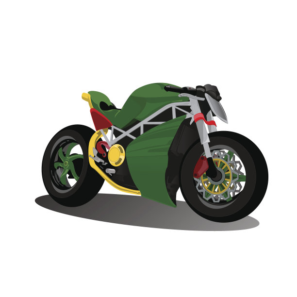 超级运动极端绿色摩托车图片下载