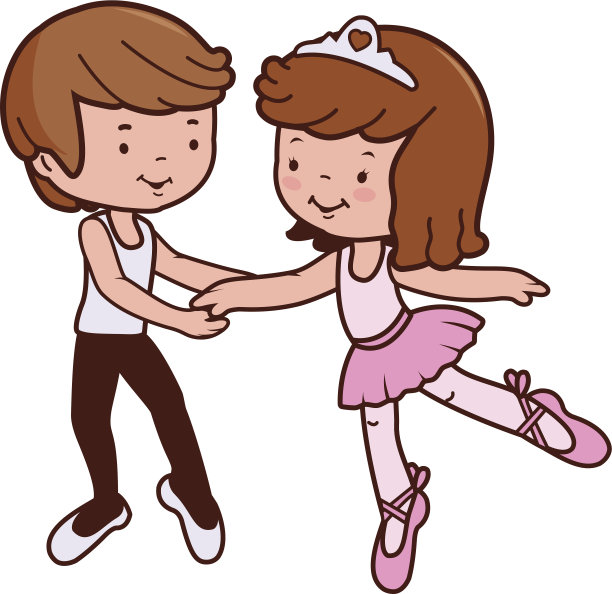 男孩和女孩跳芭蕾舞图片下载