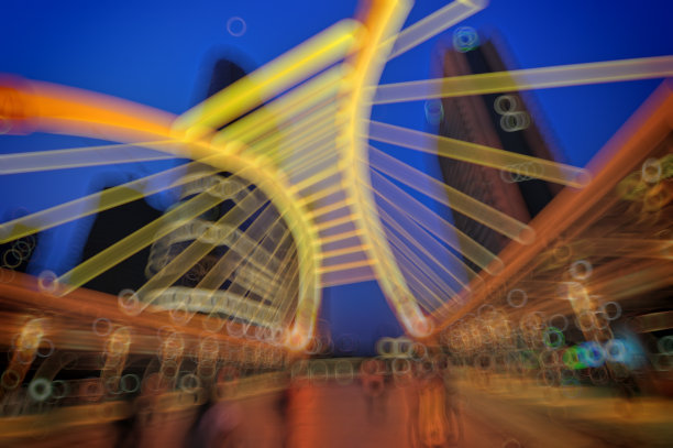 城市景观背景，建筑和桥梁背景，模糊照片散景图片下载