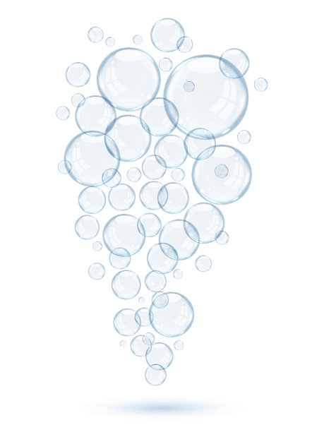白色背景上的肥皂泡图片下载