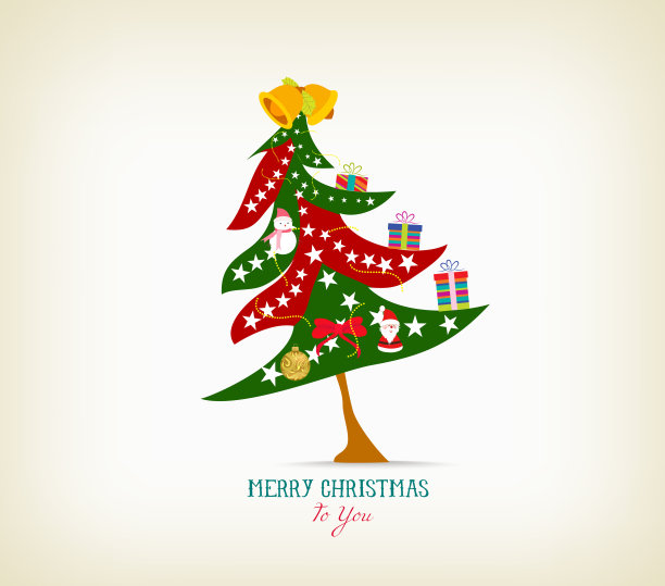 圣诞树与图标和元素图片下载