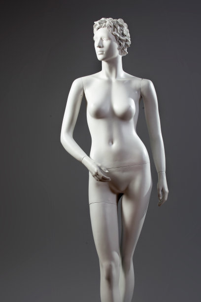 经典的白色大理石雕像孤立在灰色背景图片下载