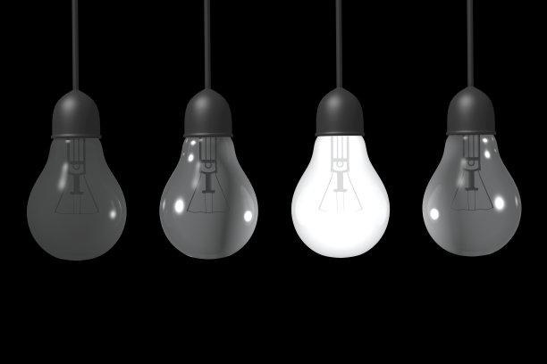 3D灯泡概念图片下载